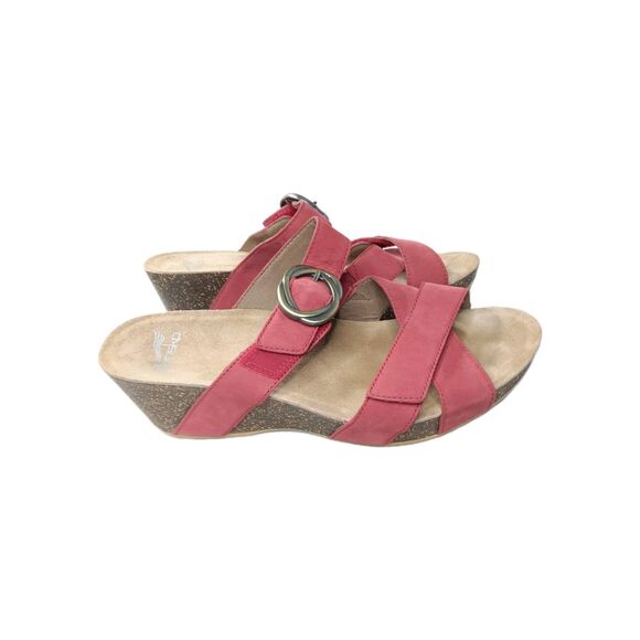 Dansko Women's Susie Red Milled Nubuck Sandal Size 40 EU | 9.5-10 US - Picture 1 of 8